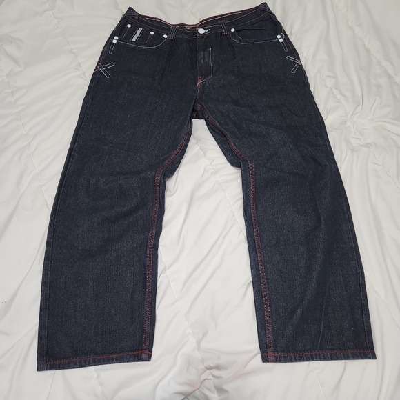 Jinzu Men's Y2k Style Baggy Jeans Size 38x32 - Picture 1 of 11